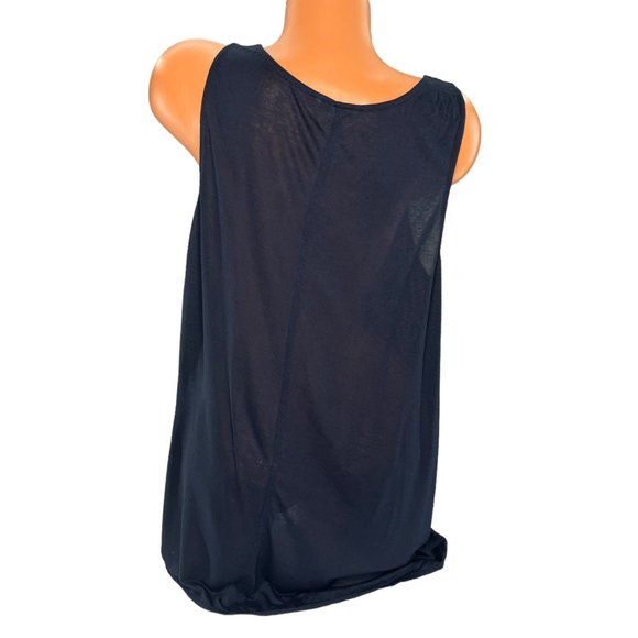 Anthropologie LeifNotes Blouse Womens Navy Decorative Collar Sleeveless Size M - Picture 2 of 9